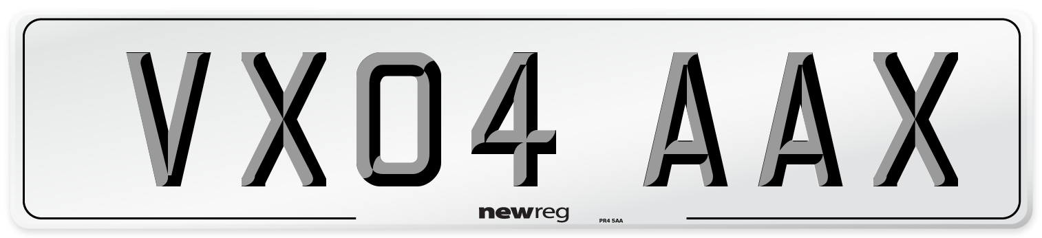 VX04 AAX Number Plate from New Reg